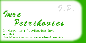 imre petrikovics business card